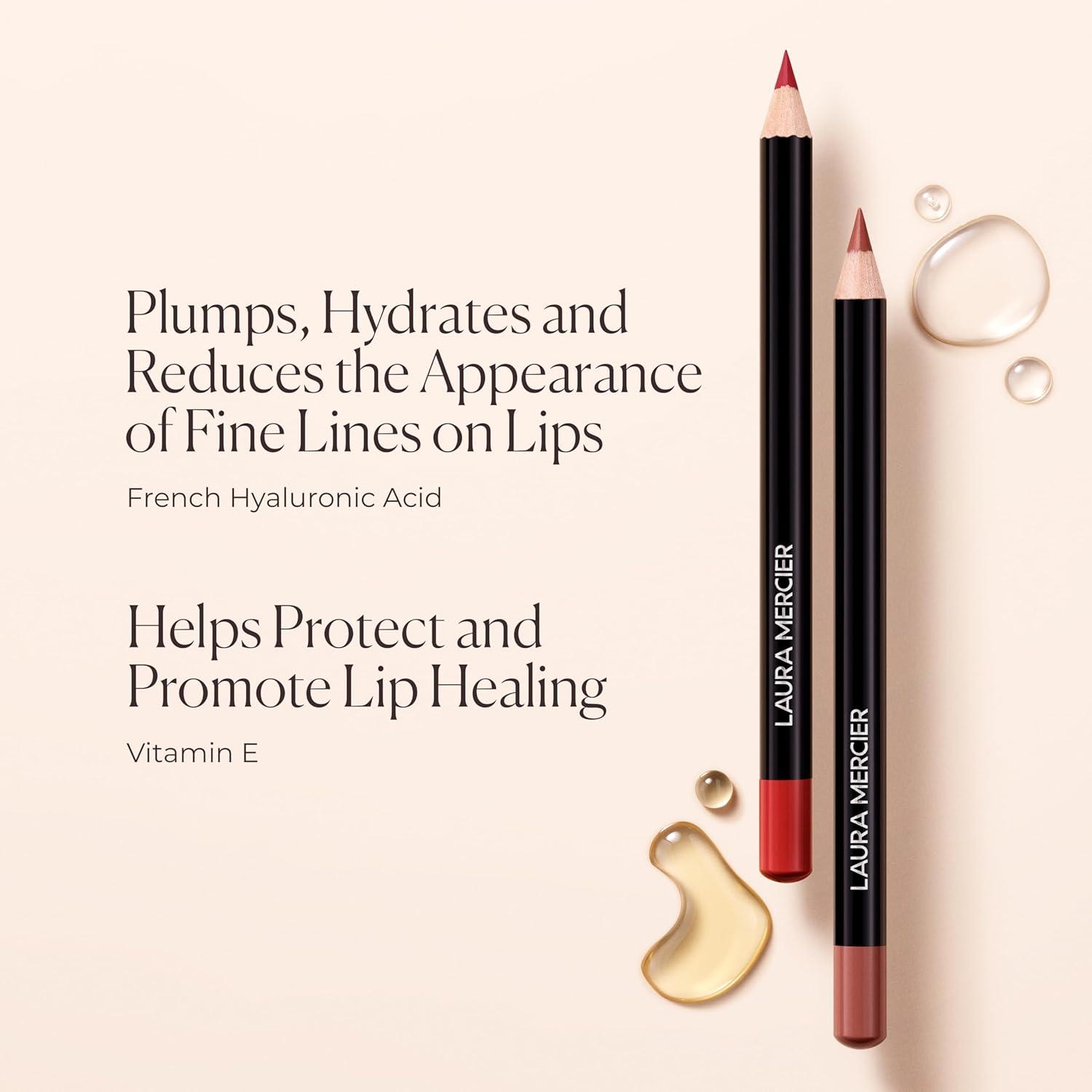imageLaura Mercier Caviar Perfecting Lip Liner Pencil 16HR Longwear Comfortable NonDragging Application Feather and WaterProof Infused with French Hyaluronic Acid and Vitamin E02 Plush Pink  Deep Rosey Brown