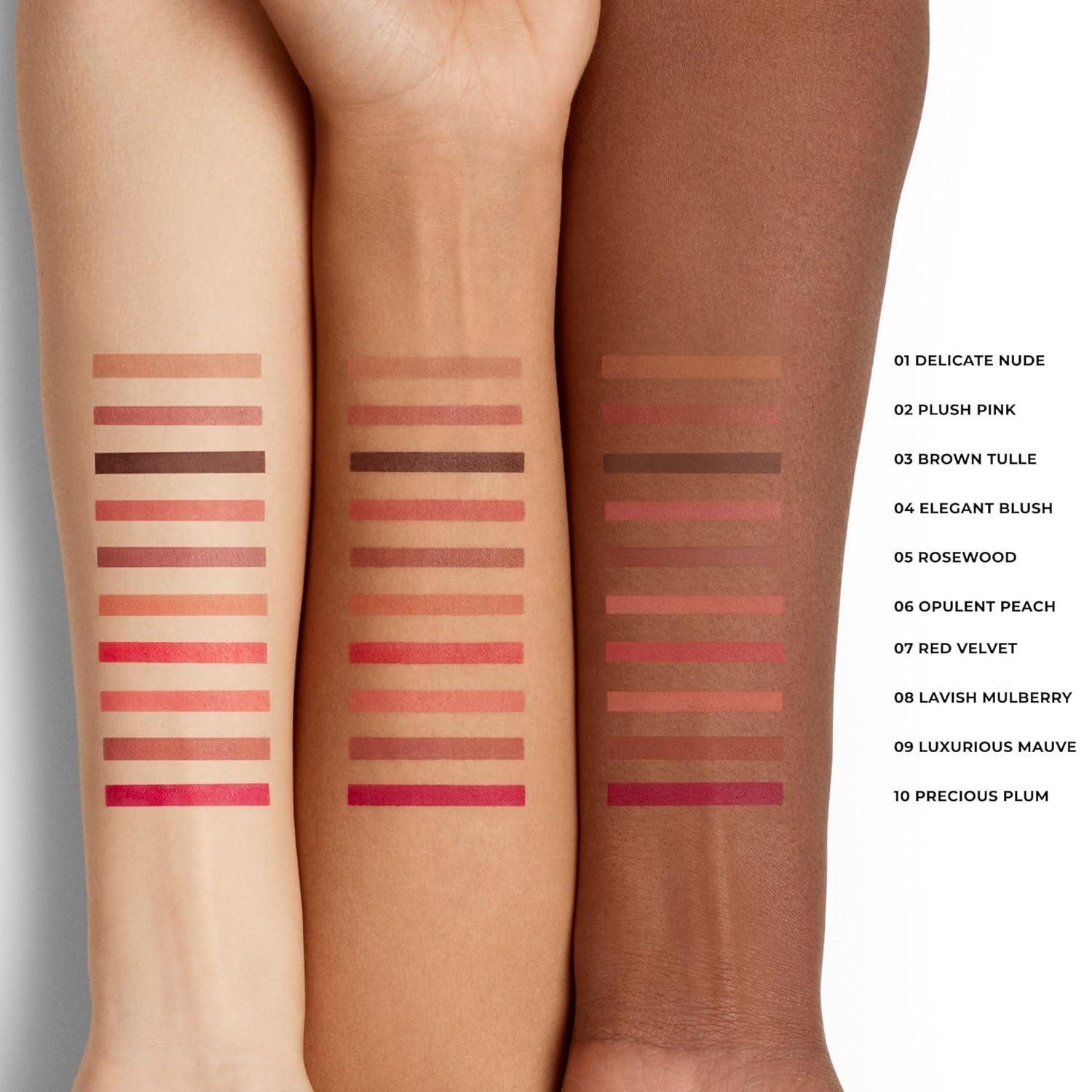 imageLaura Mercier Caviar Perfecting Lip Liner Pencil 16HR Longwear Comfortable NonDragging Application Feather and WaterProof Infused with French Hyaluronic Acid and Vitamin E08 Lavish Mulberry  Peachy Coral