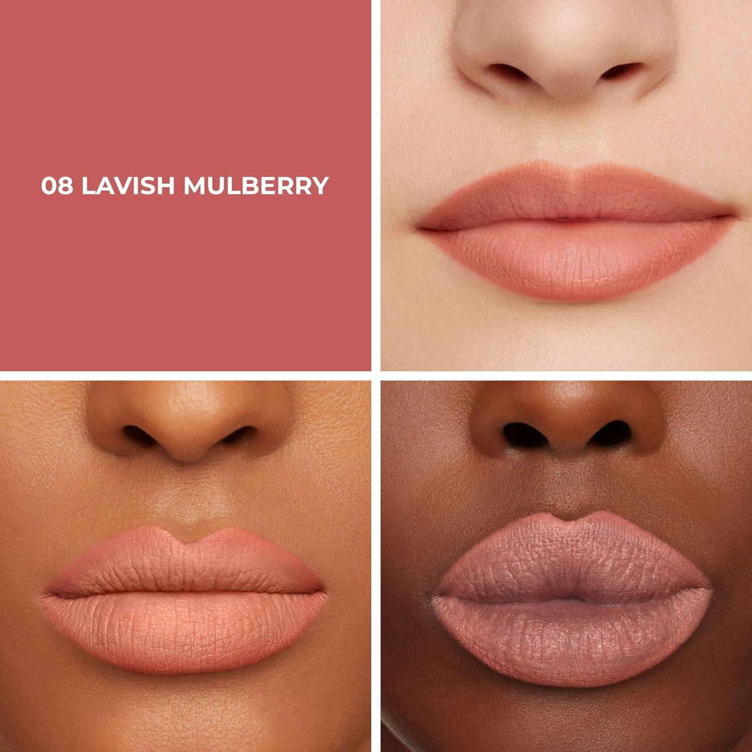 imageLaura Mercier Caviar Perfecting Lip Liner Pencil 16HR Longwear Comfortable NonDragging Application Feather and WaterProof Infused with French Hyaluronic Acid and Vitamin E08 Lavish Mulberry  Peachy Coral