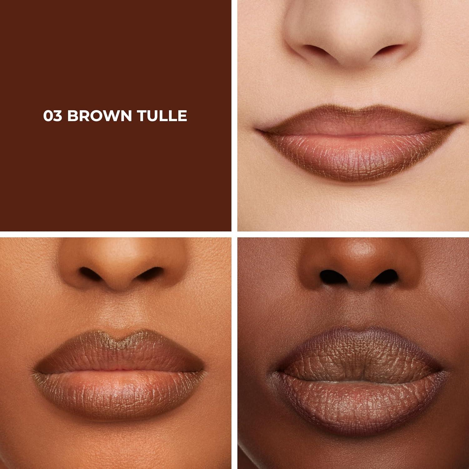 imageLaura Mercier Caviar Perfecting Lip Liner Pencil 16HR Longwear Comfortable NonDragging Application Feather and WaterProof Infused with French Hyaluronic Acid and Vitamin E03 Brown Tulle  Intense Cool Brown