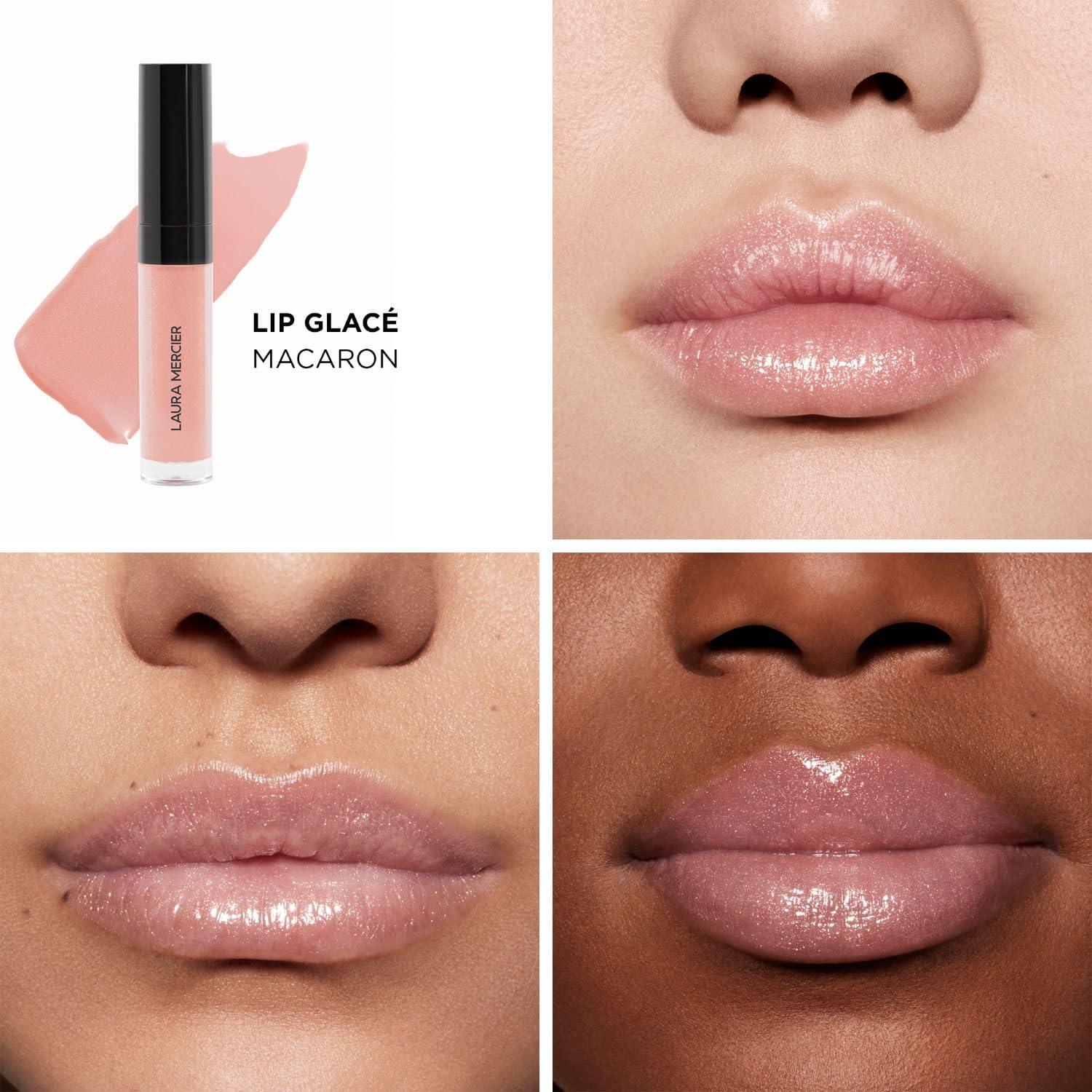 imageLaura Mercier Lip Glac Balm Gloss HighShine Finish 24HR Moisture Improves Hydration Smooth and Even Application Infused with Jojoba Oil110 Macaron  Clear With Blue Pink Pearl