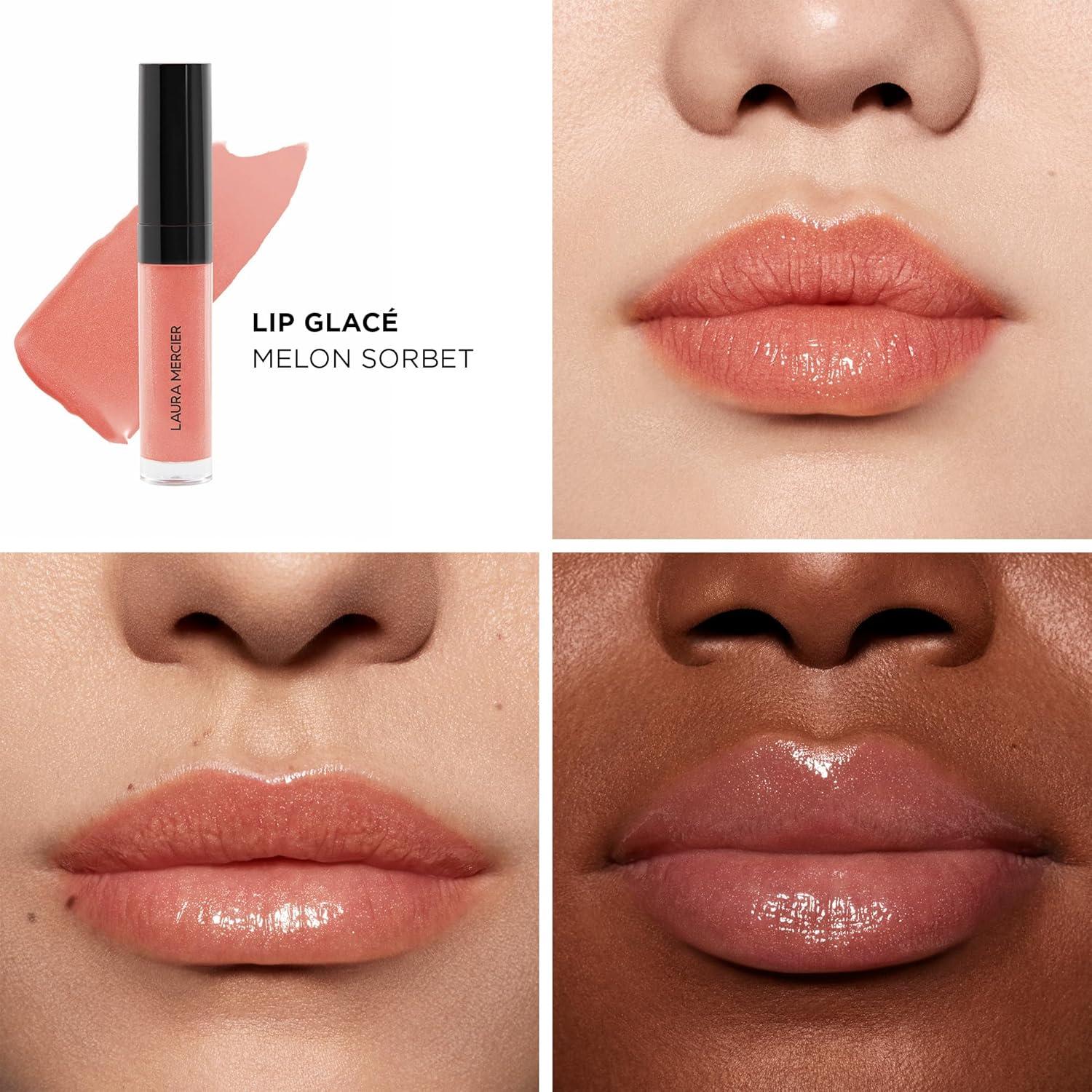 imageLaura Mercier Lip Glac Balm Gloss HighShine Finish 24HR Moisture Improves Hydration Smooth and Even Application Infused with Jojoba Oil150 Melon Sorbet  Light Coral Pink