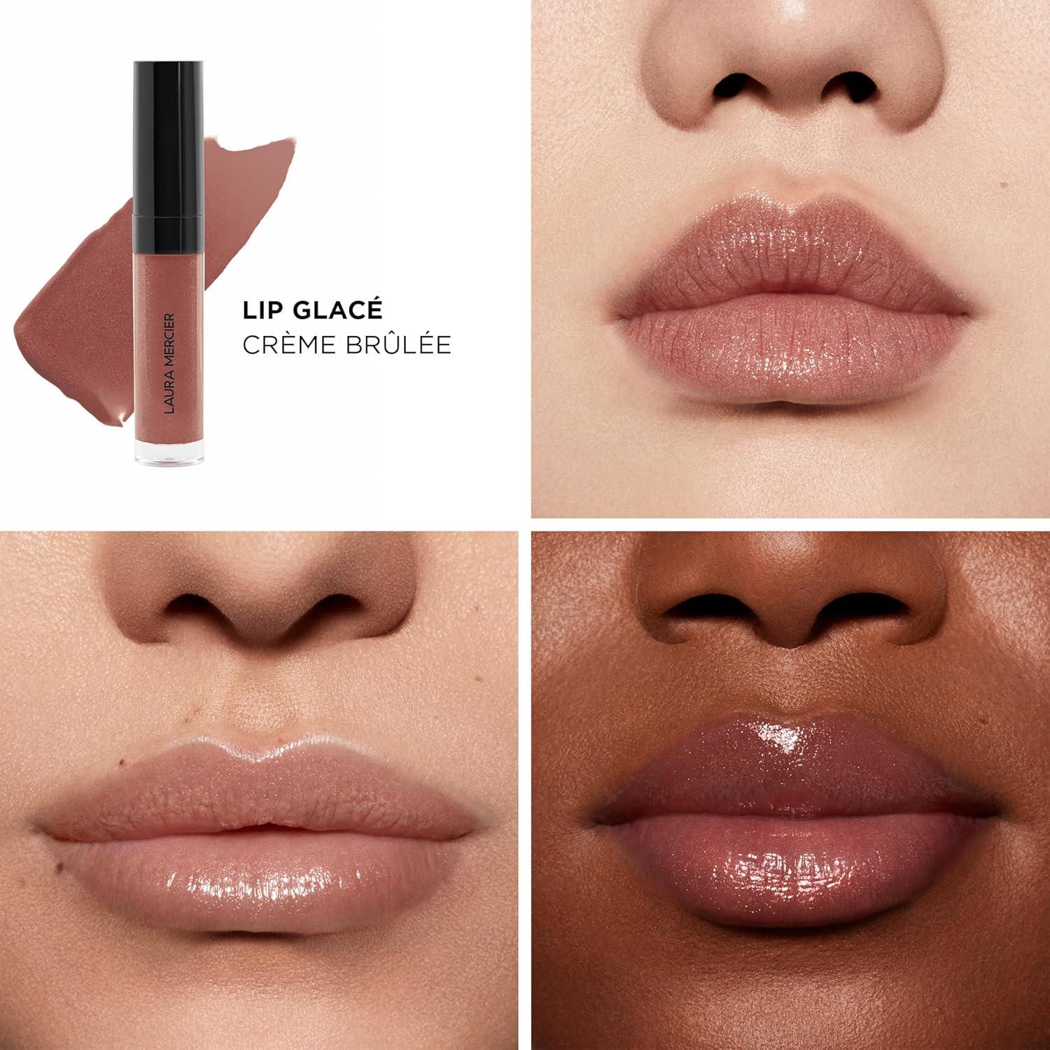 imageLaura Mercier Lip Glac Balm Gloss HighShine Finish 24HR Moisture Improves Hydration Smooth and Even Application Infused with Jojoba Oil35 Crme Brle  Mauve Nude With Hidden Gold Pearl