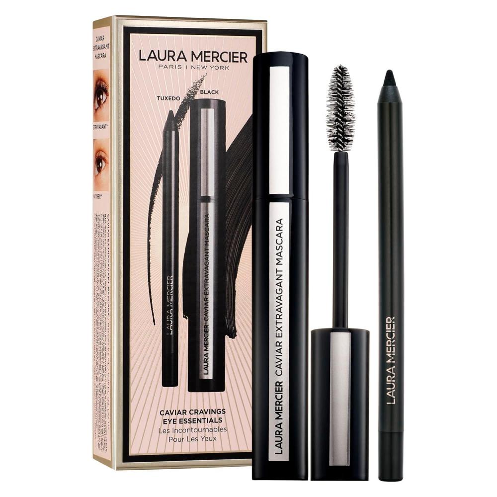 imageLaura Mercier Caviar Tightline Eyeliner Long Lasting Color Creaseproof Waterproof Gellike Hydrating Formula Perfect for Tightline Lash Line  Waterline Holiday Gift SetBlack Eyeliner and Mascara