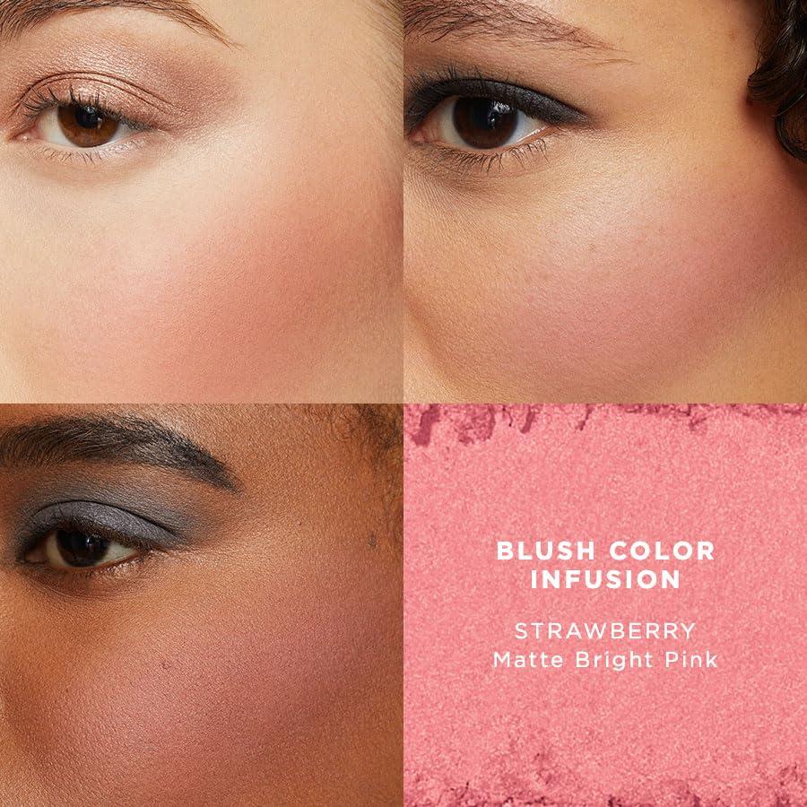 imageLaura Mercier Blush Color Infusion Sheer Pressed Powder Blush for Cheeks Buildable Formula 10HR Wear Long Lasting Color Matte and Shimmer FinishesStrawberry  Matte Bright Pink