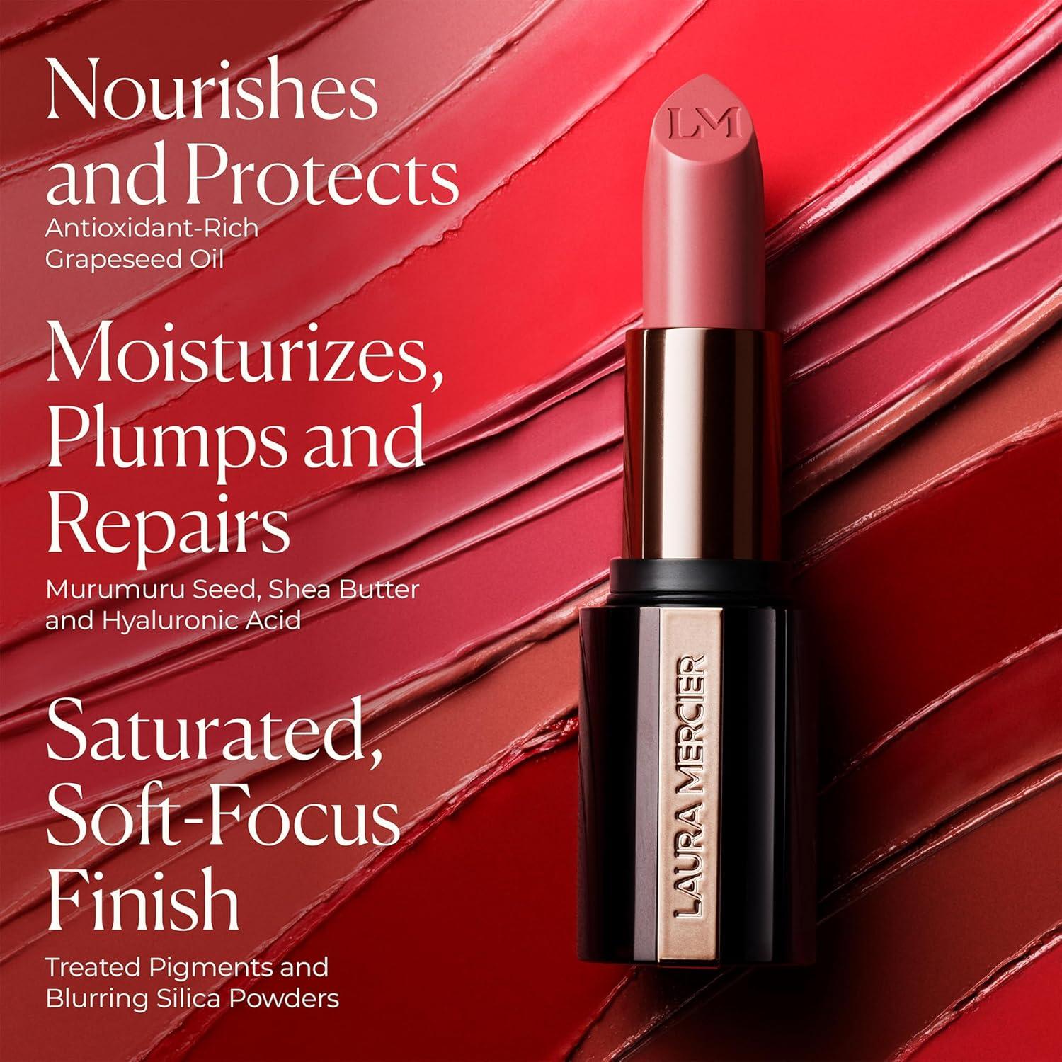 imageLaura Mercier Caviar Hydra Crme Lipstick 16HR Hydration and Lip Barrier Repair All Day Wear Plumping Smudge ampamp Fadeproof Creamy Satin Finish Infused with Hyaluronic Acid689 Le Marais  Medium Warm Pink