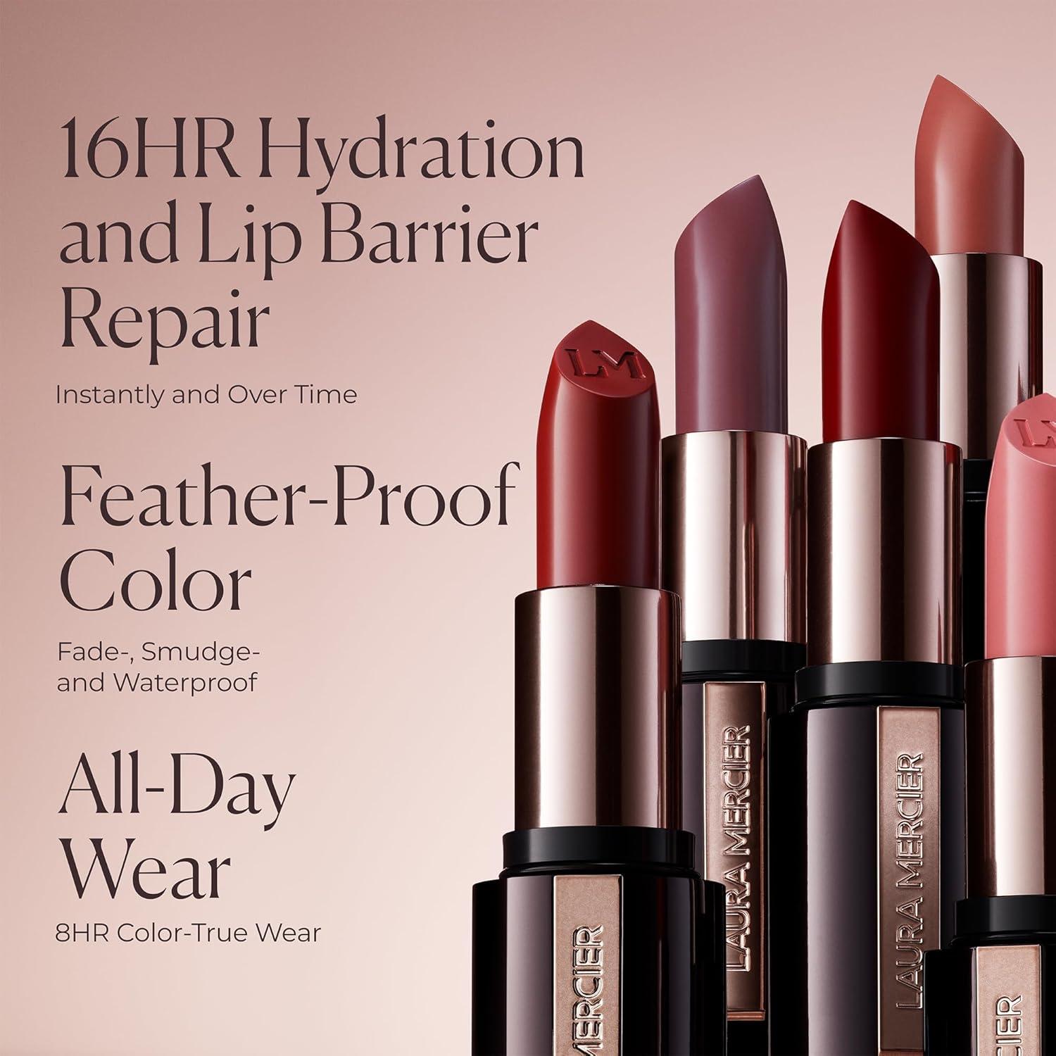 imageLaura Mercier Caviar Hydra Crme Lipstick 16HR Hydration and Lip Barrier Repair All Day Wear Plumping Smudge ampamp Fadeproof Creamy Satin Finish Infused with Hyaluronic Acid628 St Germain  Tawny Rose