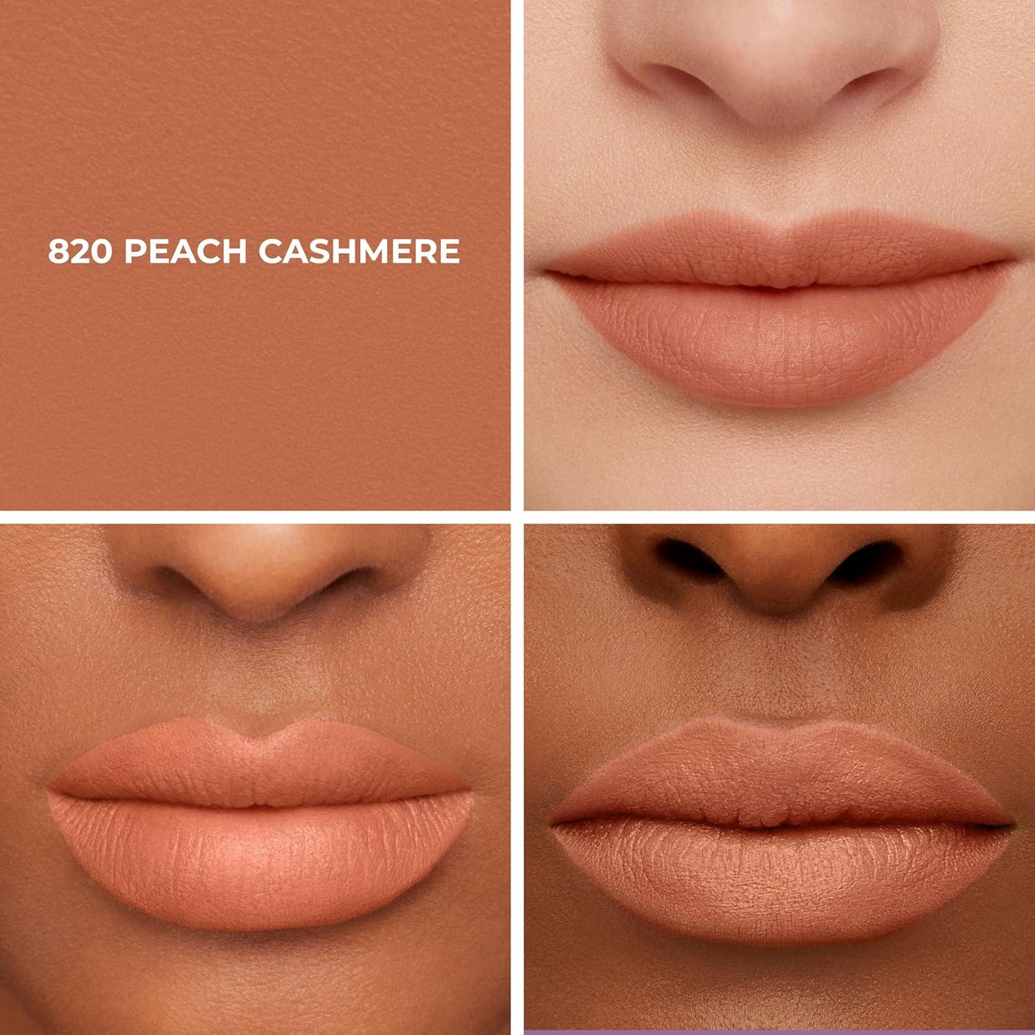 imageLaura Mercier Caviar Smoothing Matte Lipstick 16HR Hydration Long Lasting Wear High Impact Color Smudge ampamp TransferProof Hyaluronic Acid and Vitamin E Infused820 Peach Cashmere  Warm Peachy Nude