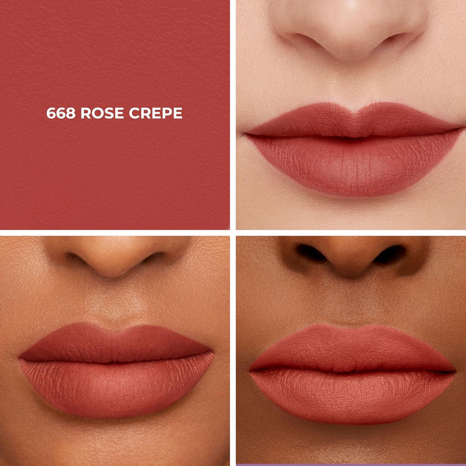 imageLaura Mercier Caviar Smoothing Matte Lipstick 16HR Hydration Long Lasting Wear High Impact Color Smudge ampamp TransferProof Hyaluronic Acid and Vitamin E Infused668 Rose Crepe