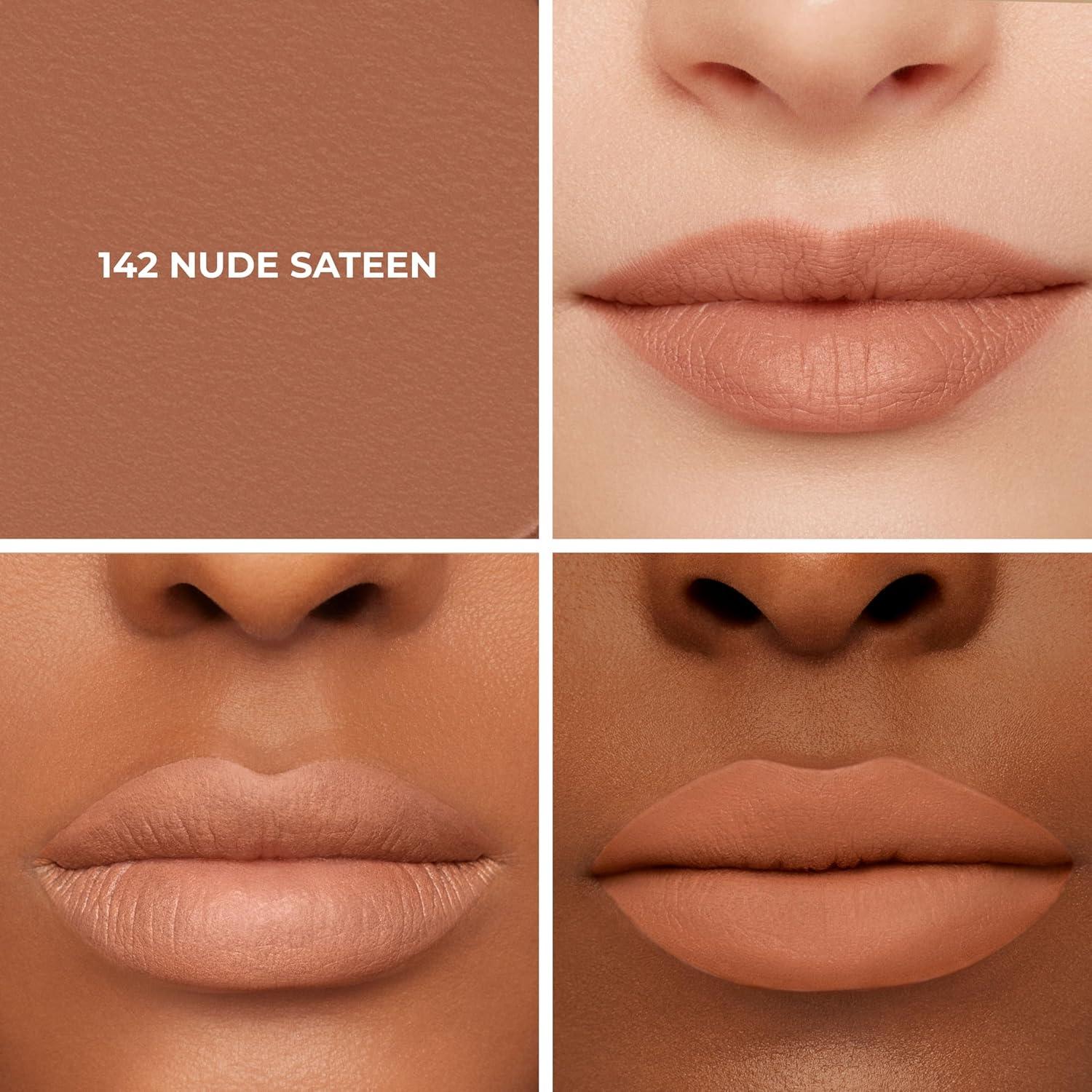 imageLaura Mercier Caviar Smoothing Matte Lipstick 16HR Hydration Long Lasting Wear High Impact Color Smudge ampamp TransferProof Hyaluronic Acid and Vitamin E Infused143 Nude Sateen  Warm Toned  Medium Peach