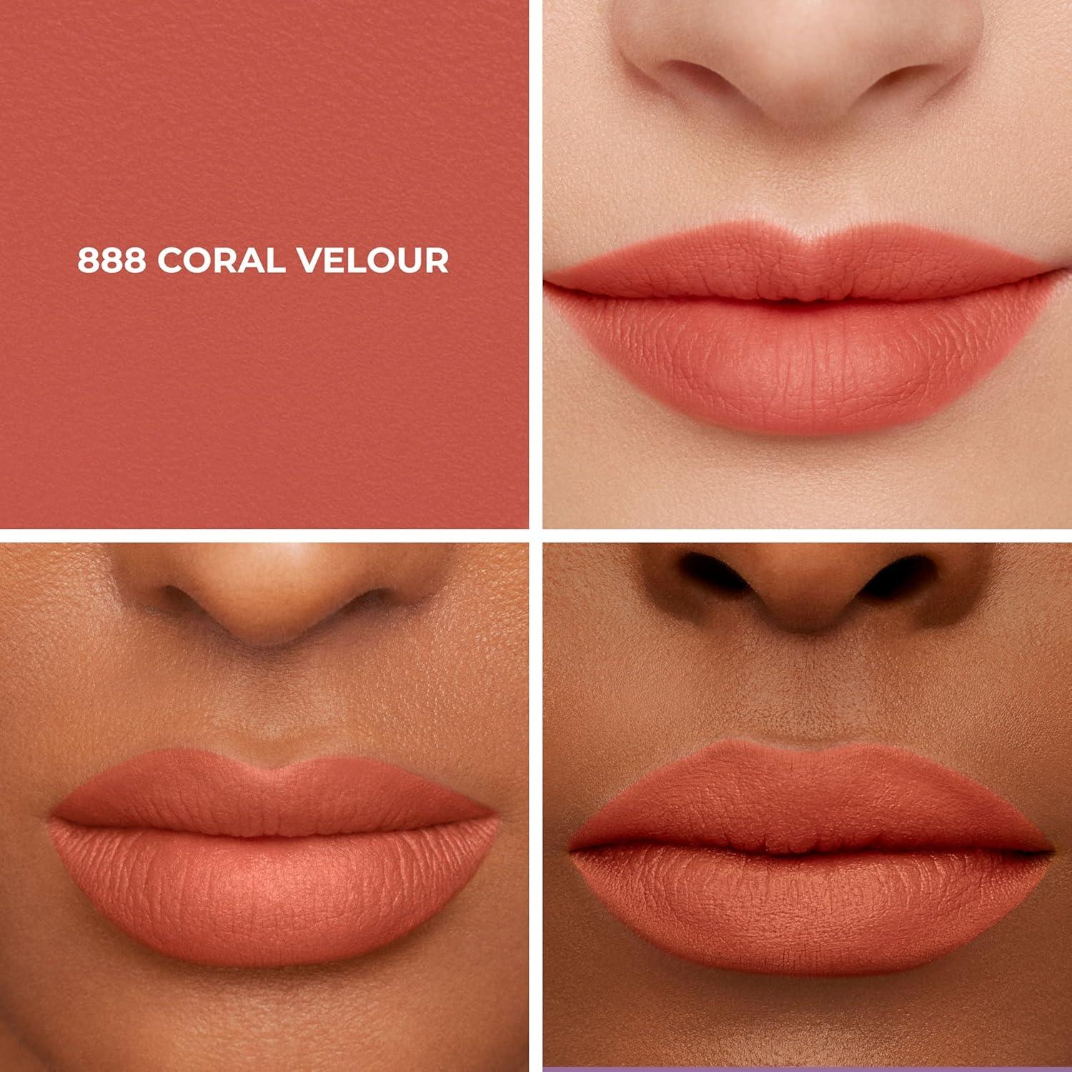 imageLaura Mercier Caviar Smoothing Matte Lipstick 16HR Hydration Long Lasting Wear High Impact Color Smudge ampamp TransferProof Hyaluronic Acid and Vitamin E Infused888 Coral Velour