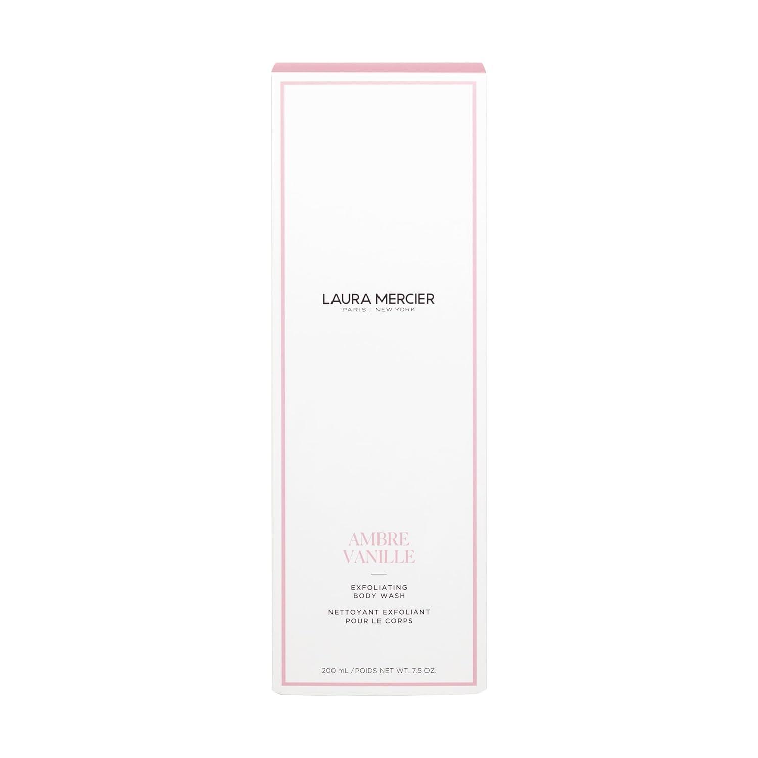 imageLaura Mercier Exfoliating Body Wash Strawberry Seed and Sugar ScrubInfused Exfoliator Removes Impurities Helps to Improve Uneven Skin Tone Elasticity and CirculationAmbre Vanille