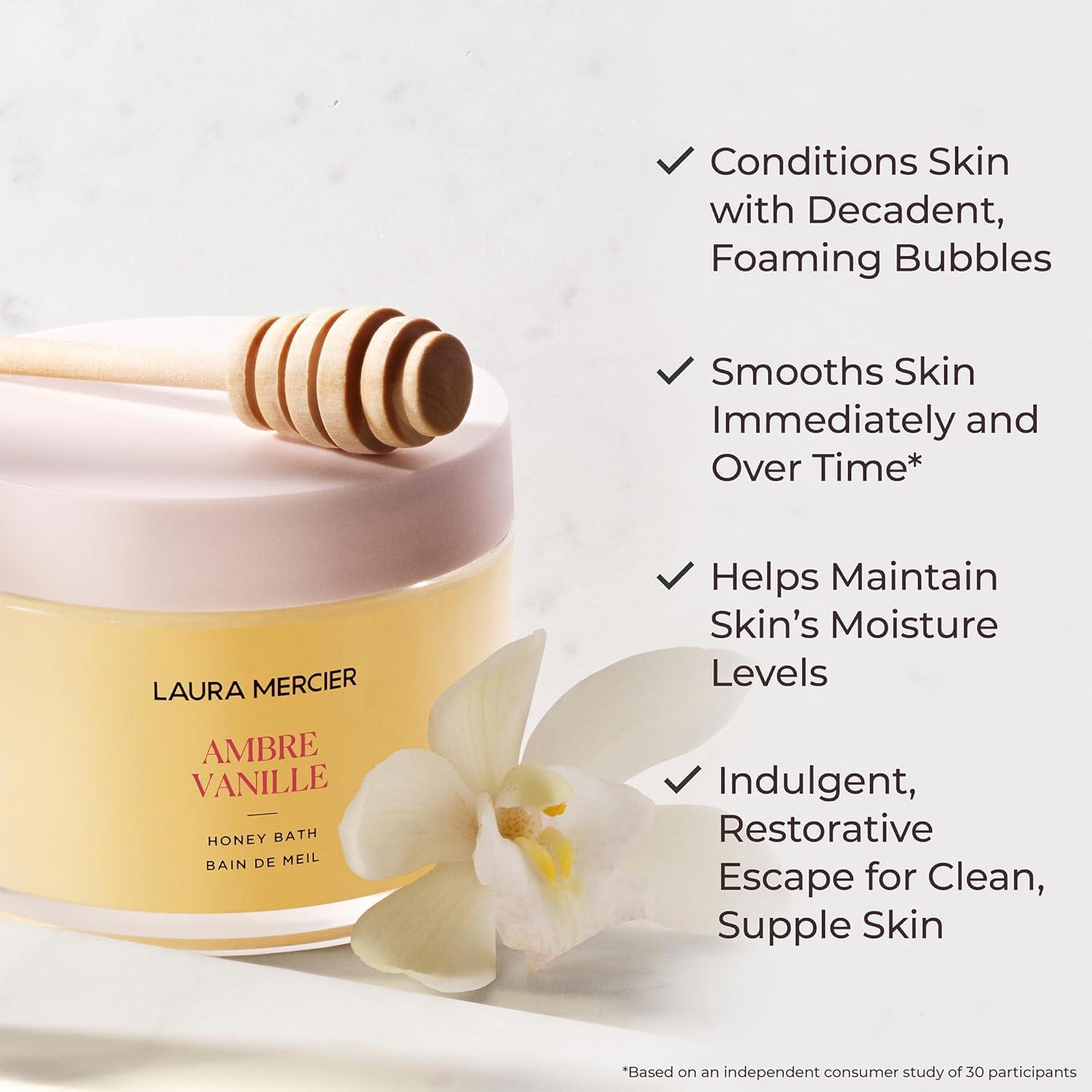 imageLaura Mercier Honey Bath Gel Foaming Bubble Bath LongLasting Hydration Helps Maintain Skins Moisture Provides Visible Radiance Suitable for All Skin TypesAlmond Coconut
