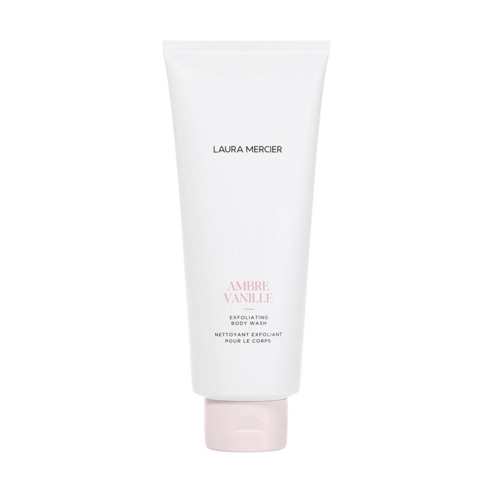 imageLaura Mercier Exfoliating Body Wash Strawberry Seed and Sugar ScrubInfused Exfoliator Removes Impurities Helps to Improve Uneven Skin Tone Elasticity and CirculationAmbre Vanille