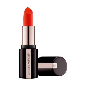 Laura Mercier Caviar Smoothing Matte Lipstick, 16HR Hydration, Long Lasting Wear, High Impact Color, Smudge- & Transfer-Proof, Hyaluronic Acid and Vitamin E Infused(500 Flame Challis)