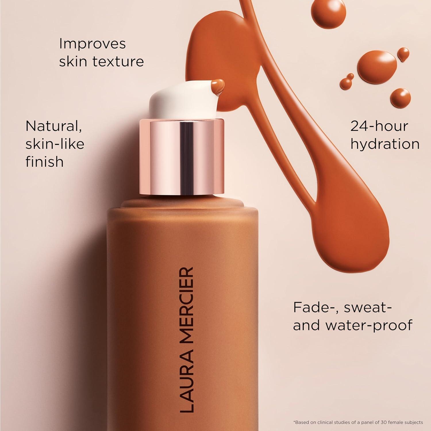 imageLaura Mercier Real Flawless Waterproof Liquid Foundation 12 HR FadeProof Wear Hydrating 6W1 Ganache  Translucent Loose Setting Powder in Medium Deep 24 HR Shine Control Soft Matte Finish Bundle