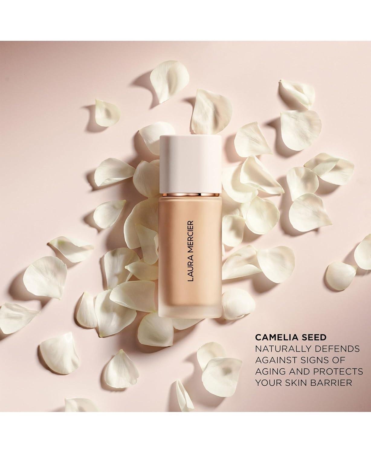imageLaura Mercier Real Flawless Weightless Perfecting Waterproof Liquid Foundation MediumBuildable Coverage 12 HR FadeProof Wear Hydrating NonComedogenic 0N1 Silk  Foundation Brush Bundle