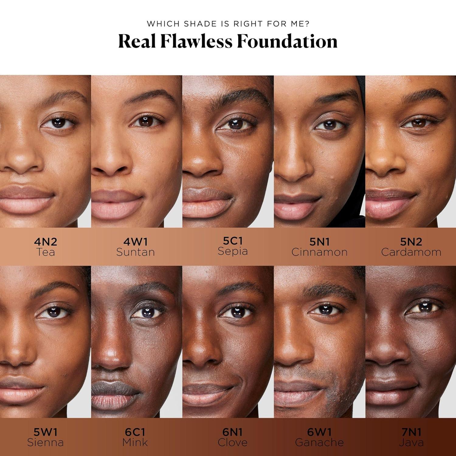 imageLaura Mercier Real Flawless Weightless Perfecting Waterproof Liquid Foundation MediumBuildable Coverage 12 HR FadeProof Wear Hydrating NonComedogenic 6W1 Ganache  Foundation Brush Bundle