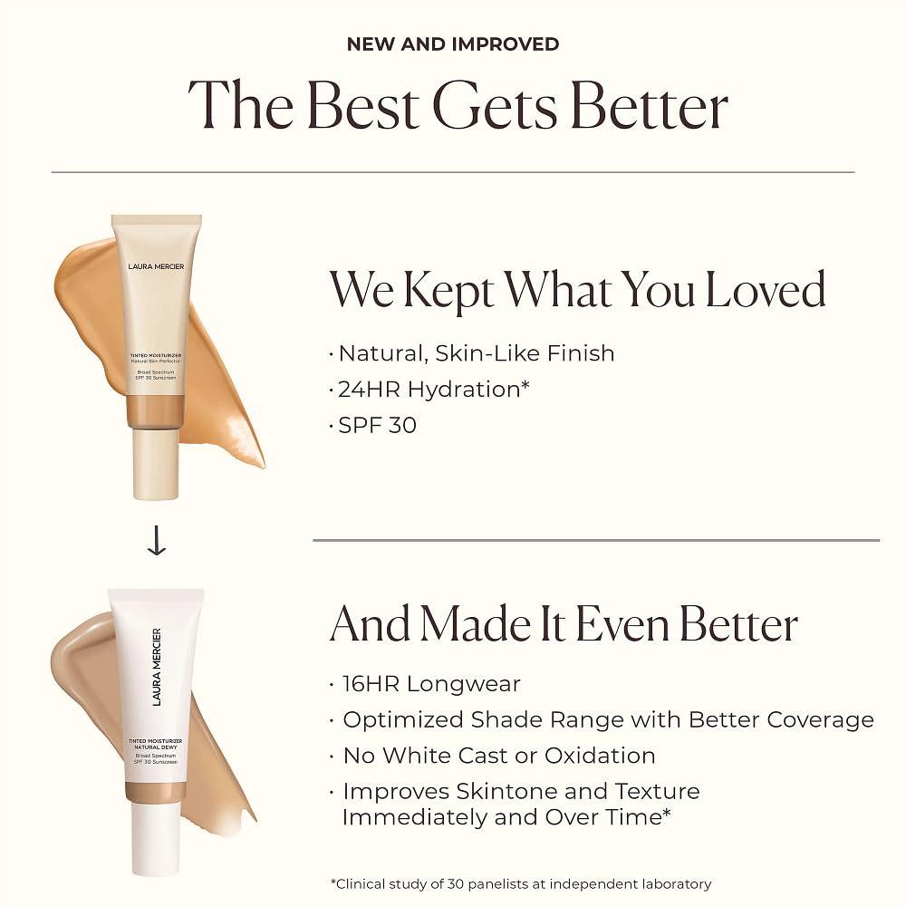 imageLaura Mercier Tinted Moisturizer Natural Dewy with SPF 30 24HR Hydration Long Lasting Sheer to Light Buildable Coverage Dewy Finish Improve Skin Tone and Texture Skin Tint0N Silk  Very fair with neutral undertones