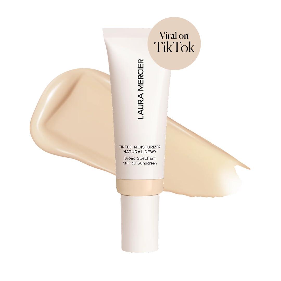 imageLaura Mercier Tinted Moisturizer Natural Dewy with SPF 30 24HR Hydration Long Lasting Sheer to Light Buildable Coverage Dewy Finish Improve Skin Tone and Texture Skin Tint0N Silk  Very fair with neutral undertones