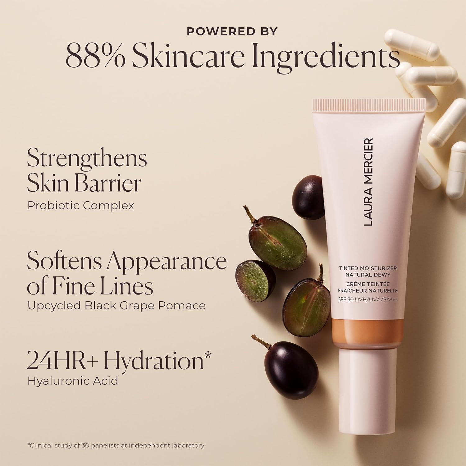 imageLaura Mercier Tinted Moisturizer Natural Dewy with SPF 30 24HR Hydration Long Lasting Sheer to Light Buildable Coverage Dewy Finish Improve Skin Tone and Texture Skin Tint1N Birch Fair with neutral undertones
