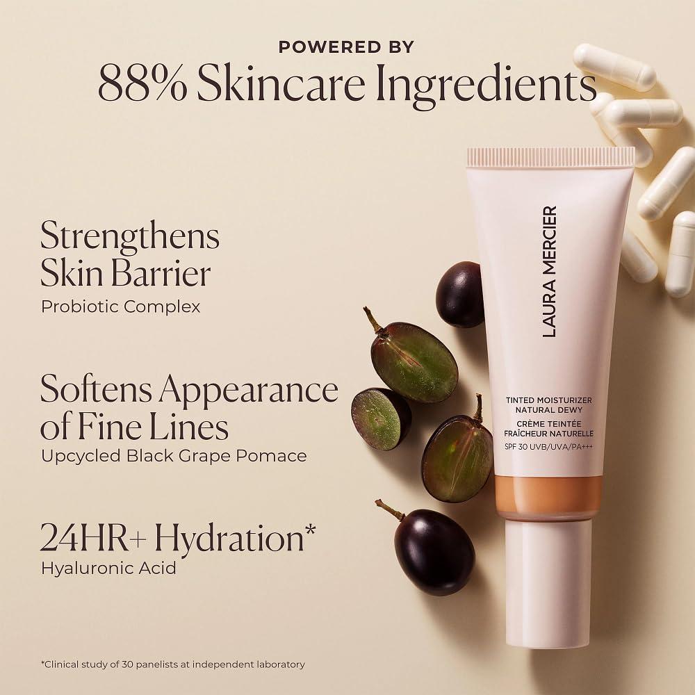 imageLaura Mercier Tinted Moisturizer Natural Dewy with SPF 30 24HR Hydration Long Lasting Sheer to Light Buildable Coverage Dewy Finish Improve Skin Tone and Texture Skin Tint0N Silk  Very fair with neutral undertones