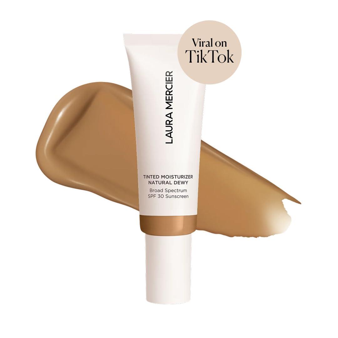 imageLaura Mercier Tinted Moisturizer Natural Dewy with SPF 30 24HR Hydration Long Lasting Sheer to Light Buildable Coverage Dewy Finish Improve Skin Tone and Texture Skin Tint4W Ochre Medium with warm undertones
