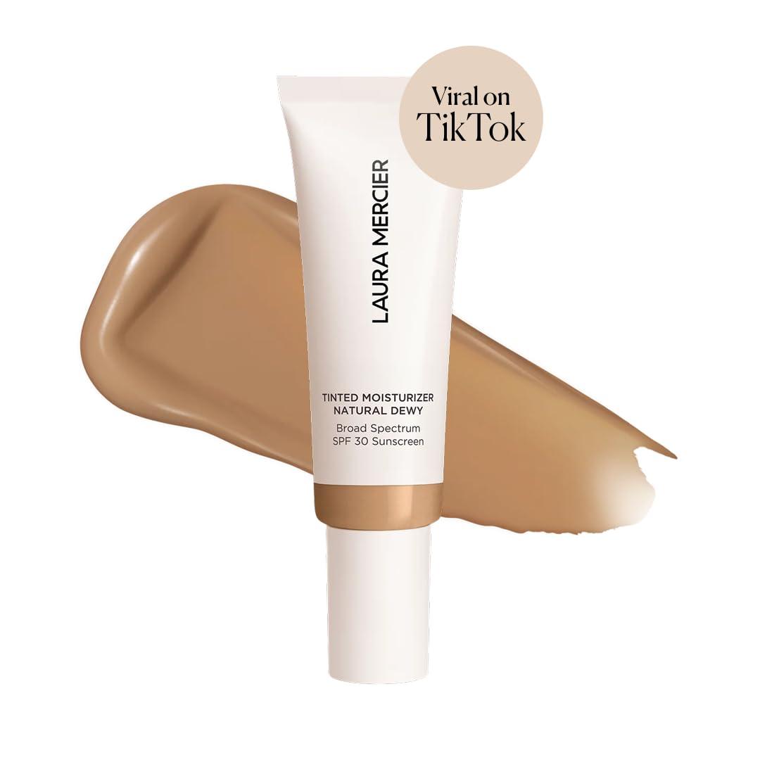 imageLaura Mercier Tinted Moisturizer Natural Dewy with SPF 30 24HR Hydration Long Lasting Sheer to Light Buildable Coverage Dewy Finish Improve Skin Tone and Texture Skin Tint4C Hazel Medium with cool undertones
