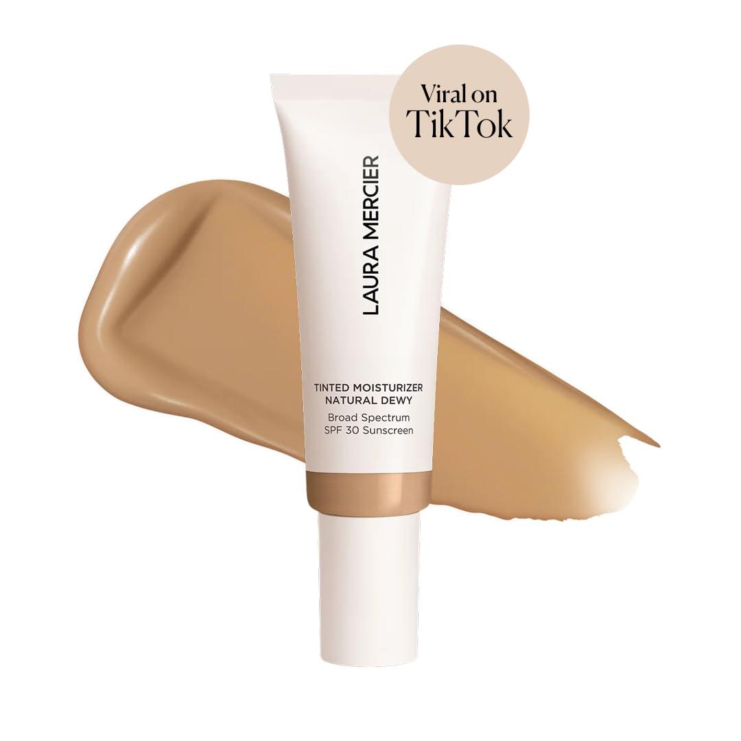imageLaura Mercier Tinted Moisturizer Natural Dewy with SPF 30 24HR Hydration Long Lasting Sheer to Light Buildable Coverage Dewy Finish Improve Skin Tone and Texture Skin Tint3W Palomino Light Medium with warm undertones