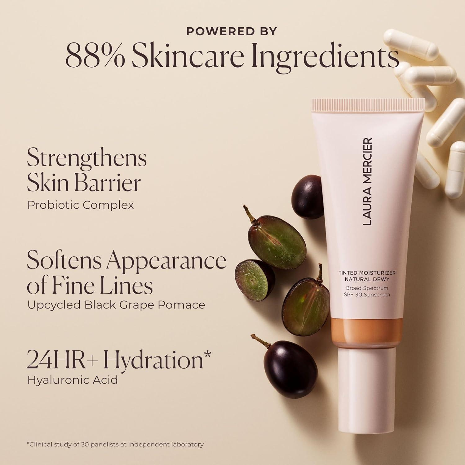 imageLaura Mercier Tinted Moisturizer Natural Dewy with SPF 30 24HR Hydration Long Lasting Sheer to Light Buildable Coverage Dewy Finish Improve Skin Tone and Texture Skin Tint0N Silk  Very fair with neutral undertones