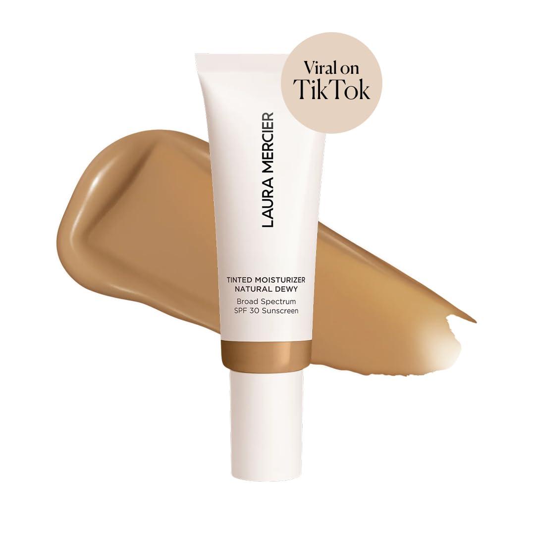 imageLaura Mercier Tinted Moisturizer Natural Dewy with SPF 30 24HR Hydration Long Lasting Sheer to Light Buildable Coverage Dewy Finish Improve Skin Tone and Texture Skin Tint4N Teak Medium with neutral undertones