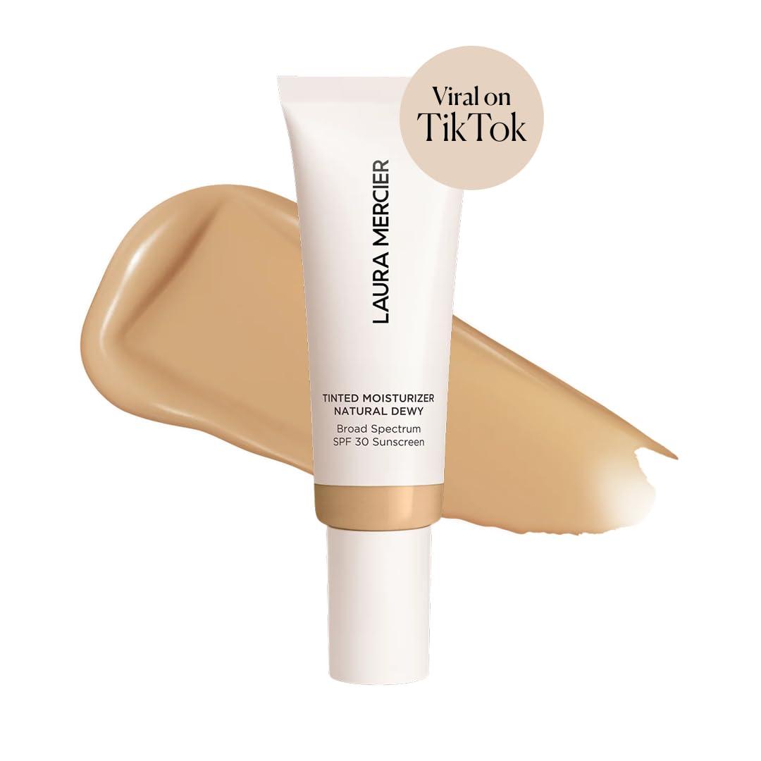 imageLaura Mercier Tinted Moisturizer Natural Dewy with SPF 30 24HR Hydration Long Lasting Sheer to Light Buildable Coverage Dewy Finish Improve Skin Tone and Texture Skin Tint2W Citrine Light with warm undertones