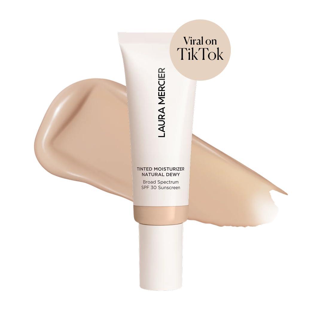 imageLaura Mercier Tinted Moisturizer Natural Dewy with SPF 30 24HR Hydration Long Lasting Sheer to Light Buildable Coverage Dewy Finish Improve Skin Tone and Texture Skin Tint1C Cameo Fair with cool undertones
