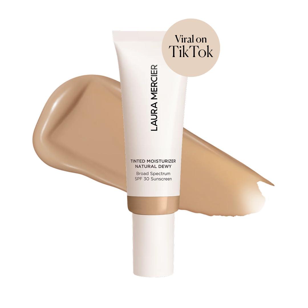 imageLaura Mercier Tinted Moisturizer Natural Dewy with SPF 30 24HR Hydration Long Lasting Sheer to Light Buildable Coverage Dewy Finish Improve Skin Tone and Texture Skin Tint3N Sand Light Medium with neutral undertones