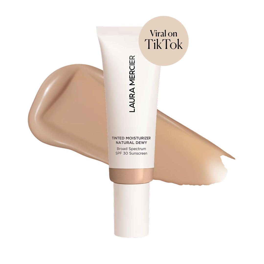 imageLaura Mercier Tinted Moisturizer Natural Dewy with SPF 30 24HR Hydration Long Lasting Sheer to Light Buildable Coverage Dewy Finish Improve Skin Tone and Texture Skin Tint3C Fawn Light Medium with cool undertones