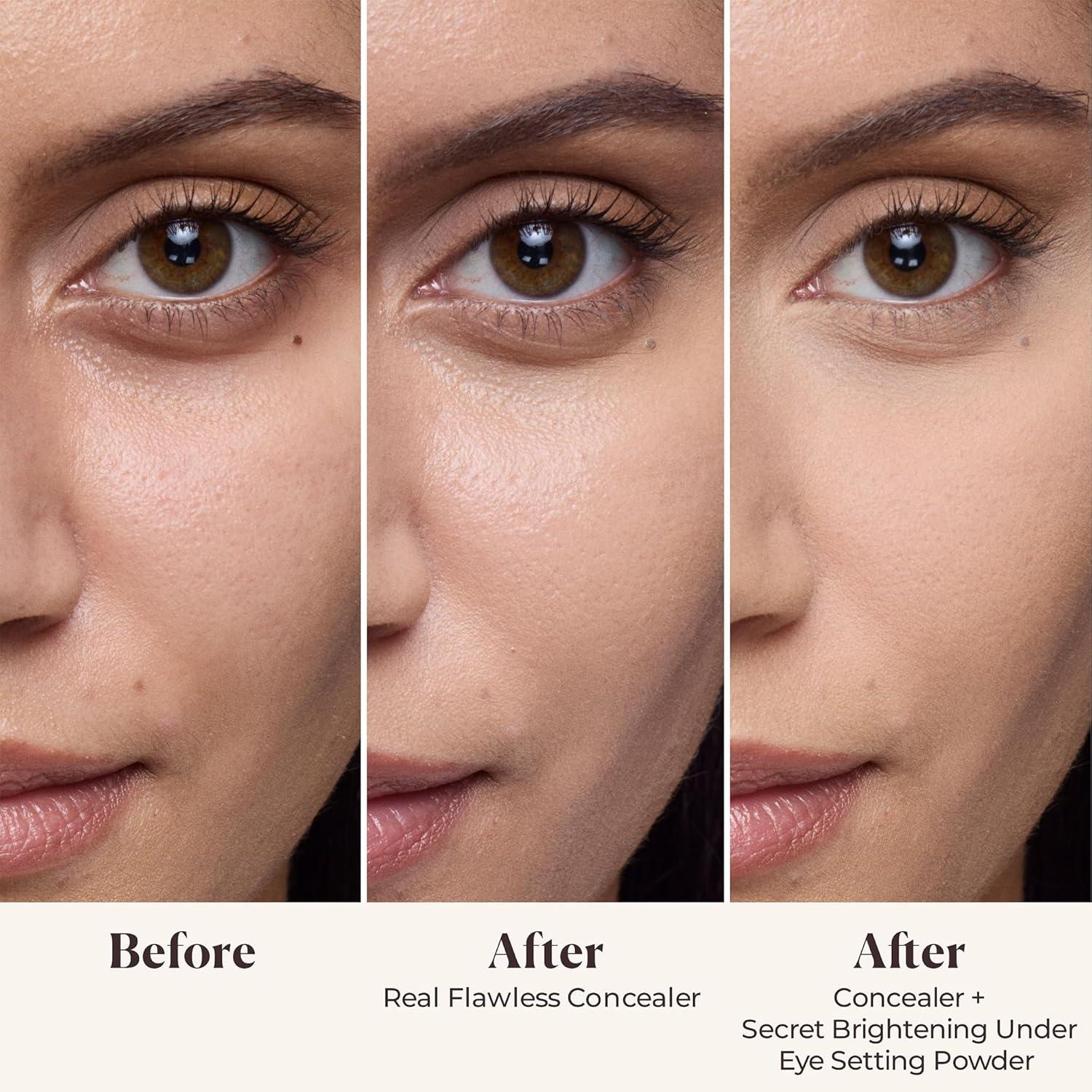imageLaura Mercier Translucent Loose Setting Powder in Shade Translucent and Secret Brightening Color Correcting Powder for Under Eyes in Shade Peach Bundle