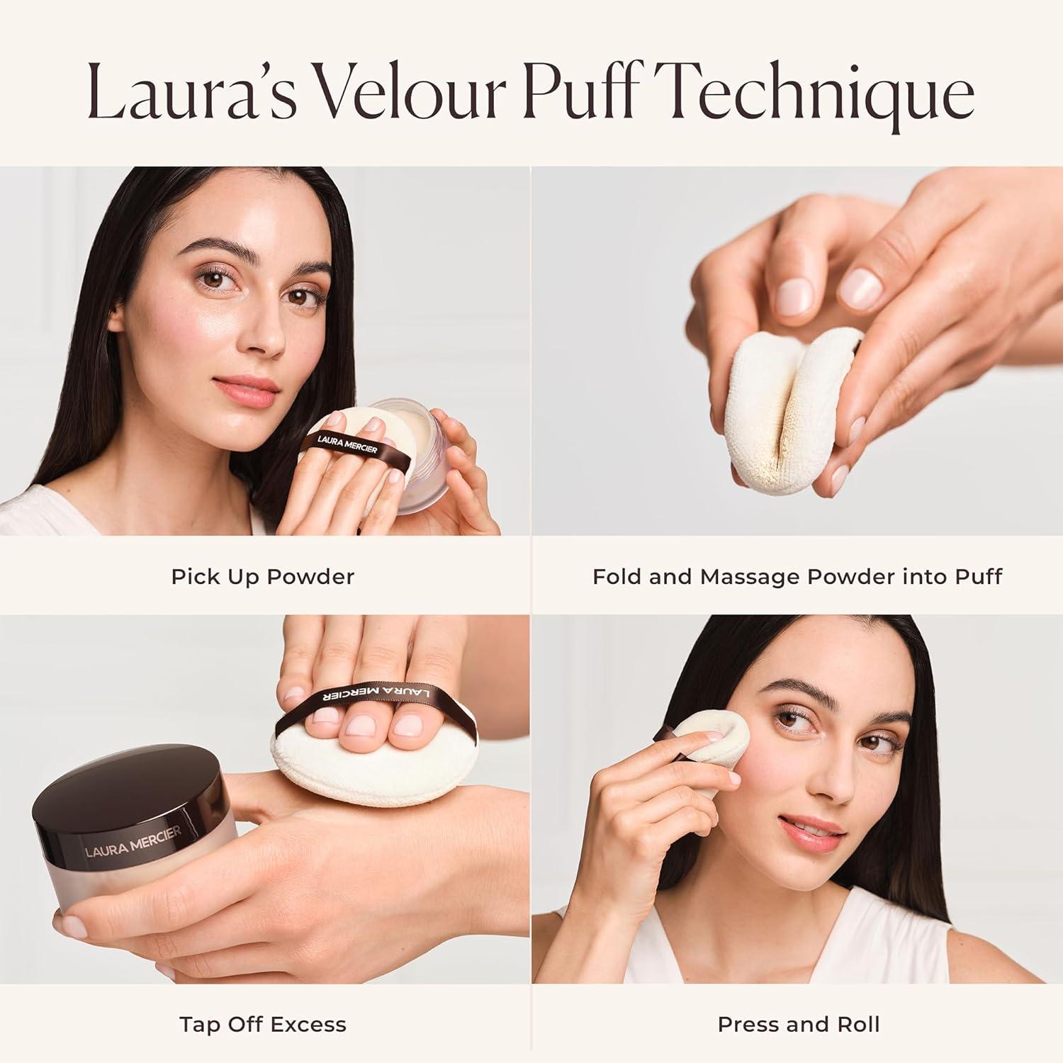 imageLaura Mercier Velour Puff Perfect for Translucent Loose Setting Powder Use to Set Makeup Designed for Expert Application 100 CottonMedium Size Pack of 2
