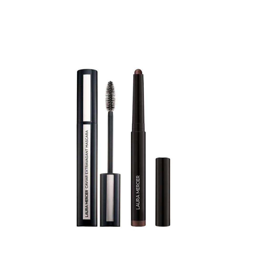 imageLaura Mercier Caviar Stick Cream Eyeshadow Shimmer Finish 24HR Wear Long Lasting Rich Color Easily Blendable and Buildable Waterproof Cocoa  Caviar Extravagant Mascara Bundle