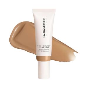 Laura Mercier Tinted Moisturizer Natural Dewy with SPF 30: 24HR+ Hydration, Long Lasting, Sheer to Light, Buildable Coverage, Dewy Finish, Improve Skin Tone and Texture, Skin Tint(4C Hazel- Medium with cool undertones)