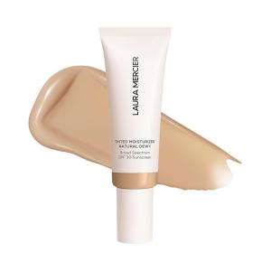 Laura Mercier Tinted Moisturizer Natural Dewy with SPF 30: 24HR+ Hydration, Long Lasting, Sheer to Light, Buildable Coverage, Dewy Finish, Improve Skin Tone and Texture, Skin Tint(2C Oak- Light with cool undertones)