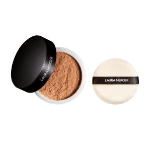 Laura Mercier Translucent Loose Setting Powder in Shade Medium Deep: 24 HR Shine Control, Soft Matte Finish, Best for Normal to Oily Skin, For Medium-Deep to Deep Skin Tones + Velour Puff Bundle
