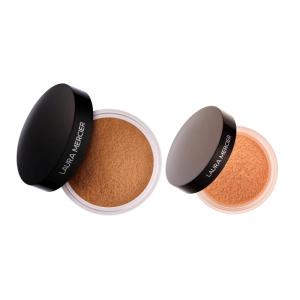 Laura Mercier Translucent Loose Setting Powder in Shade Medium Deep and Secret Brightening Color Correcting Powder for Under Eyes in Shade Deep Peach Bundle