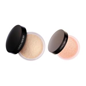 Laura Mercier Translucent Loose Setting Powder in Shade Translucent and Secret Brightening Color Correcting Powder for Under Eyes in Shade Peach Bundle