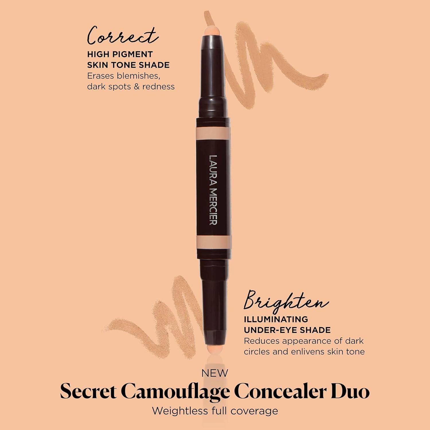 imageLaura Mercier Secret Camouflage Brighten and Correct Duo 2in1 Face and Under Eye Concealer Stick Blurs Imperfections and Reduces Appearance of Undereye Dark Circles Full Coverage5N Deep with neutral undertones 10