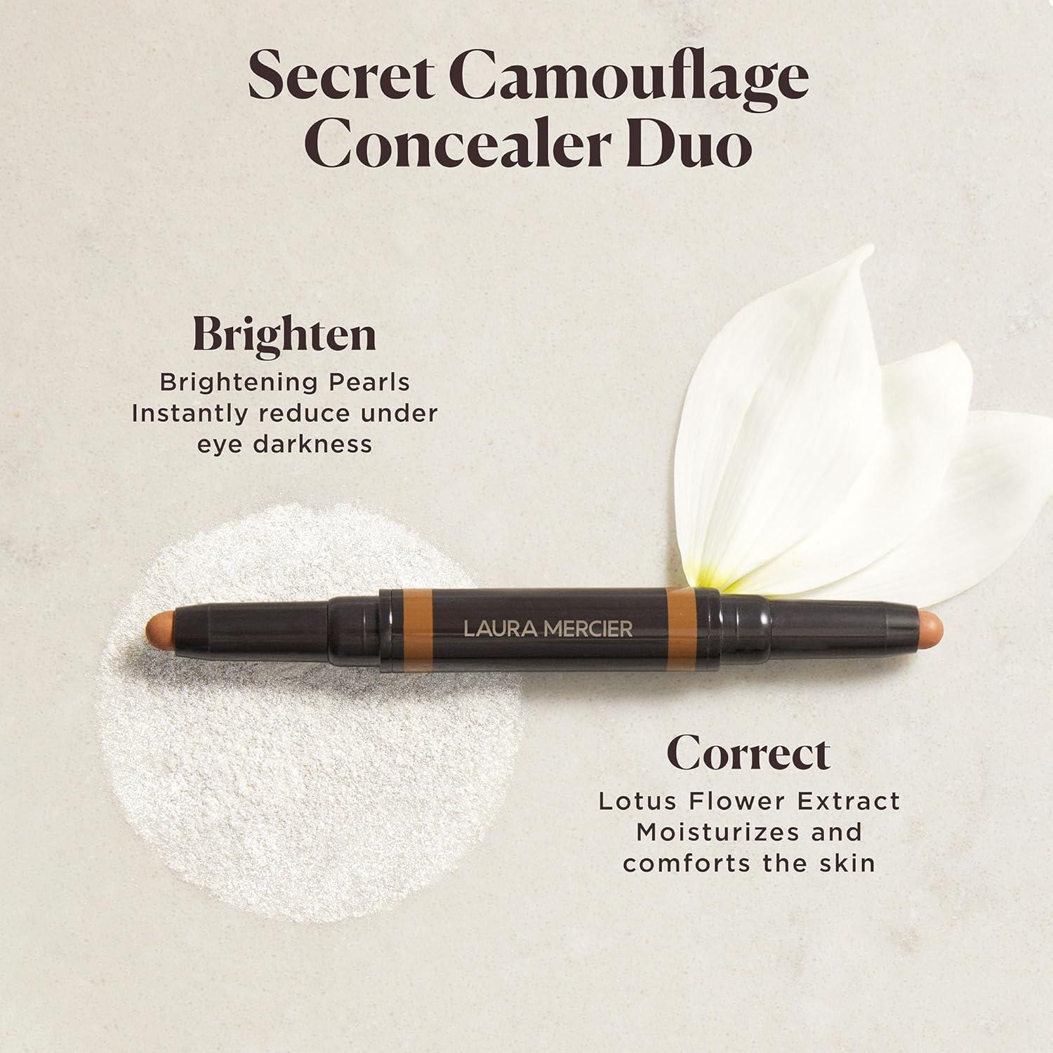 imageLaura Mercier Secret Camouflage Brighten and Correct Duo 2in1 Face and Under Eye Concealer Stick Blurs Imperfections and Reduces Appearance of Undereye Dark Circles Full Coverage5N Deep with neutral undertones 10