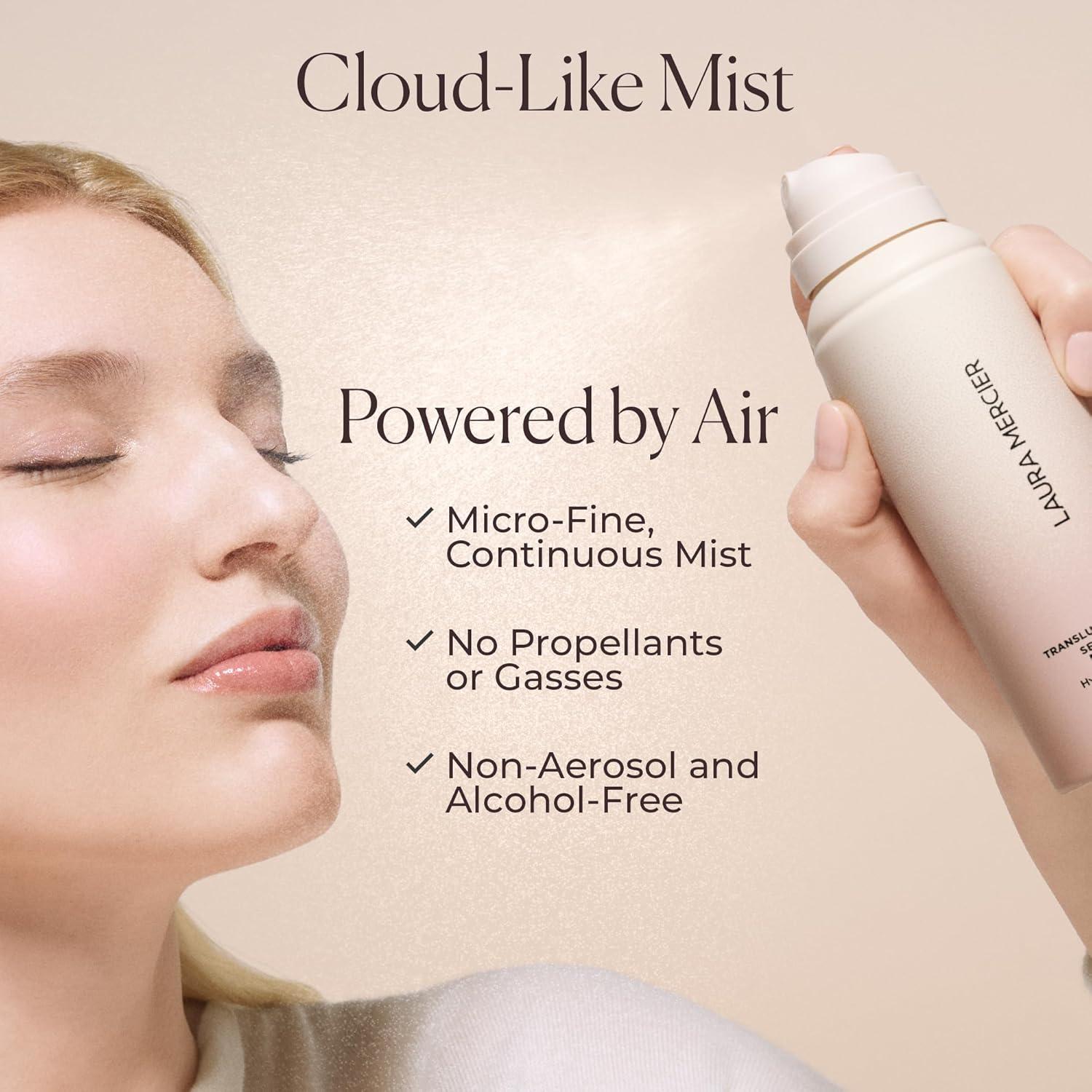 imageLaura Mercier Translucent Hydrating Setting Spray UltraBlur MicroFine Blurring Face Mist 24HR Shine Control Natural Finish Smudge ampamp TransferProof Infused with Hyaluronic Acid Niacinamide