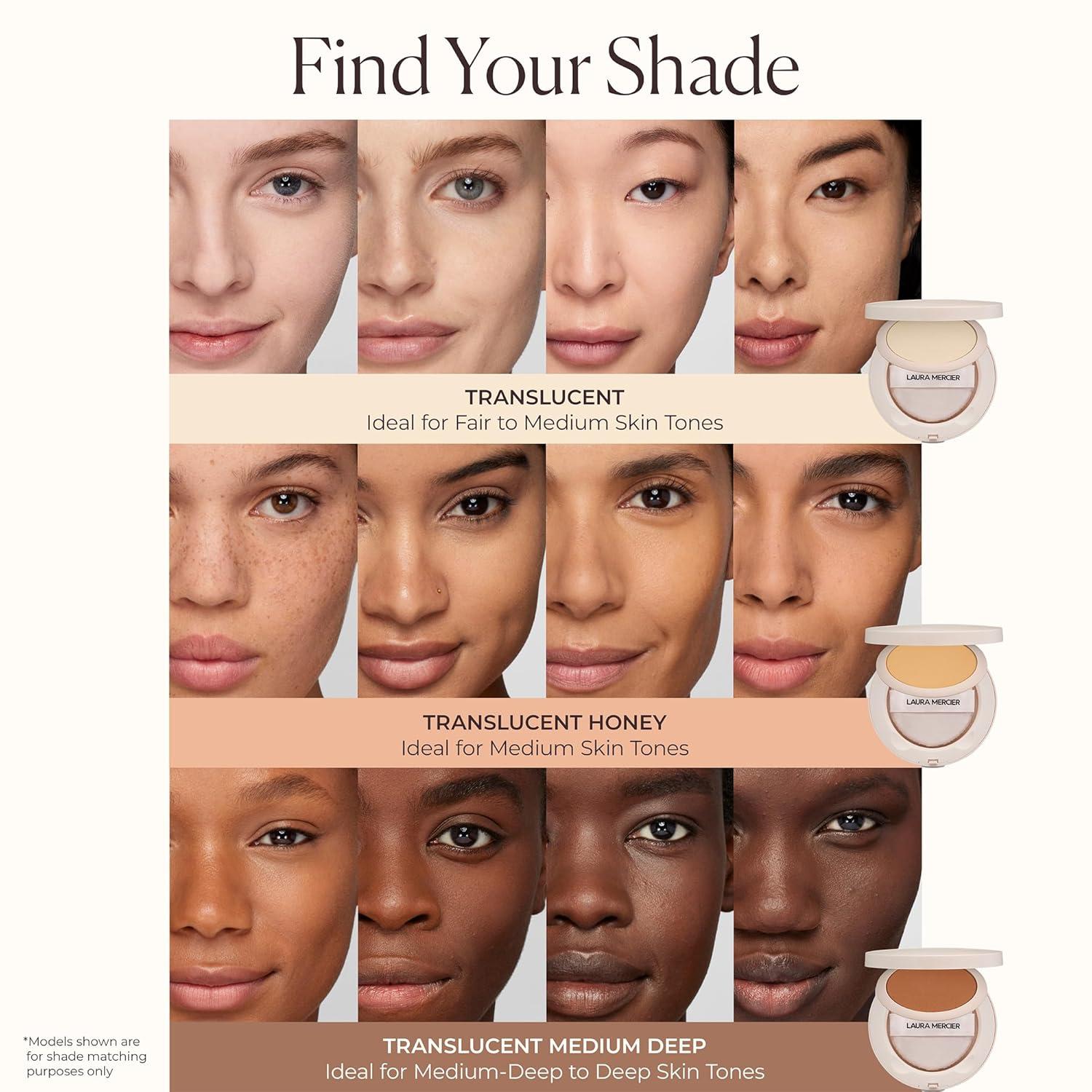 imageLaura Mercier UltraBlur TalcFree Waterproof Translucent Pressed Setting Powder 16HR Weightless Wear and Shine Control Hyaluronic Acid Infused for 24HR Hydration Natural Finish Includes PuffTranslucent