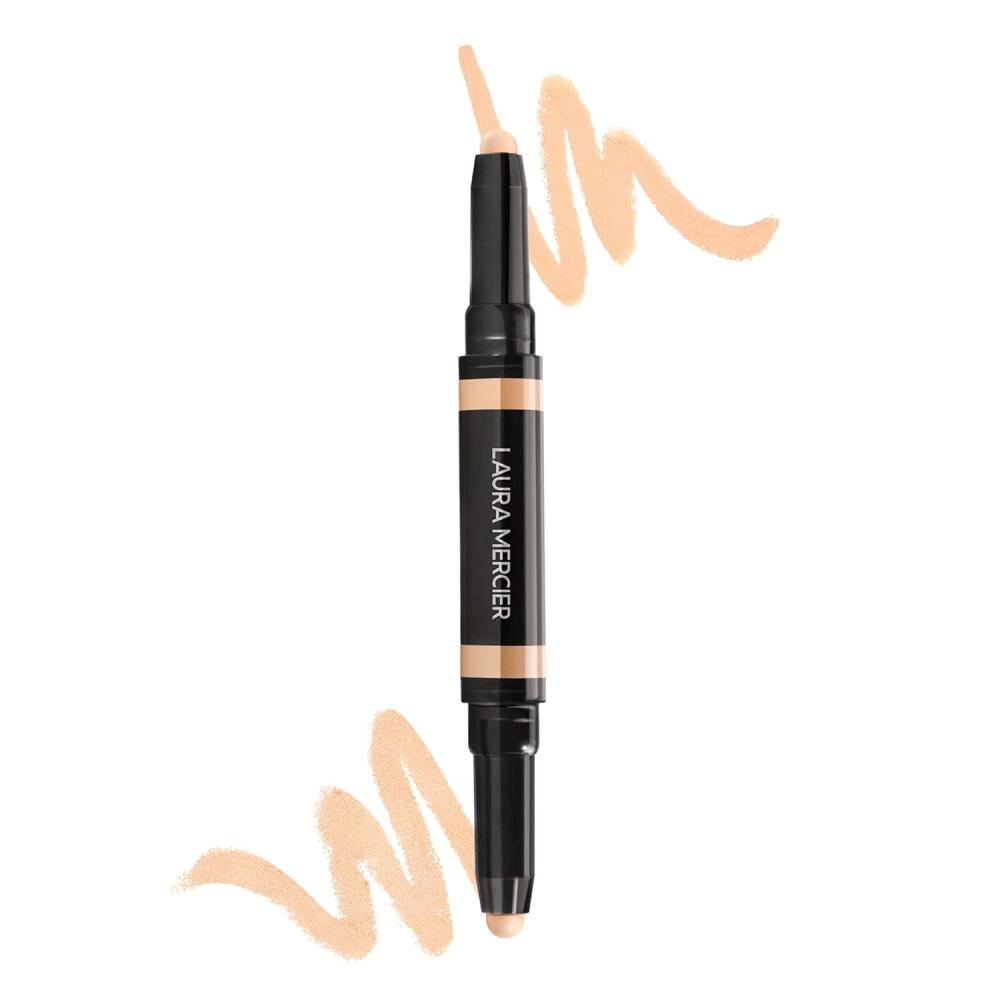 imageLaura Mercier Secret Camouflage Brighten and Correct Duo 2in1 Face and Under Eye Concealer Stick Blurs Imperfections and Reduces Appearance of Undereye Dark Circles Full Coverage1W  fair with warm undertones 02