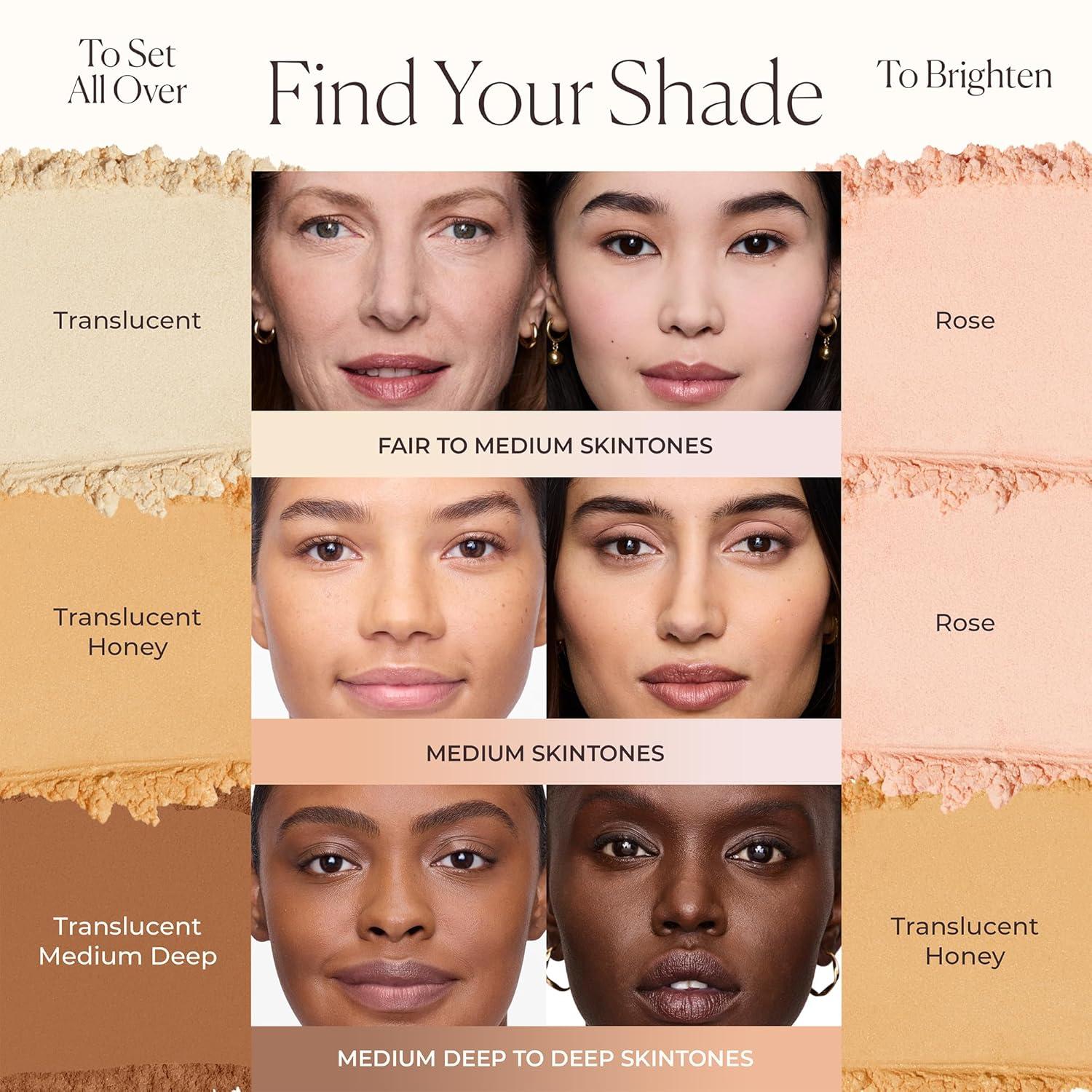 imageLaura Mercier Translucent Loose Setting Powder in Shade ToneUp Rose 24 HR Shine Control Soft Matte Finish Best for Normal to Oily Skin For Enlivening Fair to Medium Skintones Velour Puff Bundle