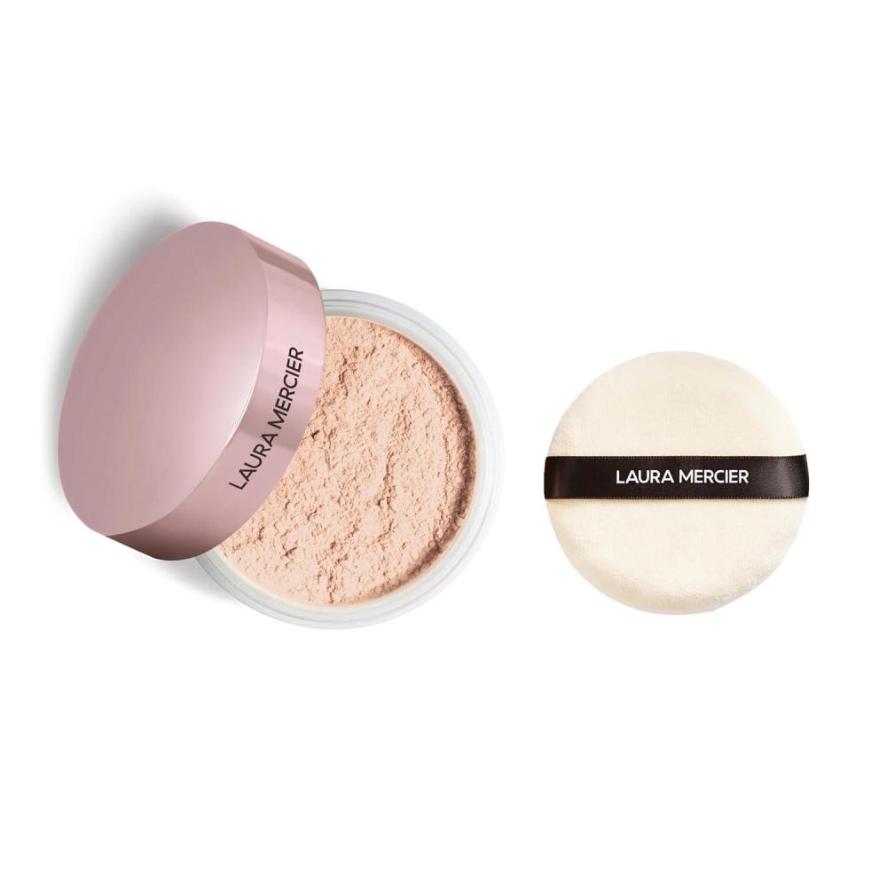 imageLaura Mercier Translucent Loose Setting Powder in Shade ToneUp Rose 24 HR Shine Control Soft Matte Finish Best for Normal to Oily Skin For Enlivening Fair to Medium Skintones  Velour Puff Bundle